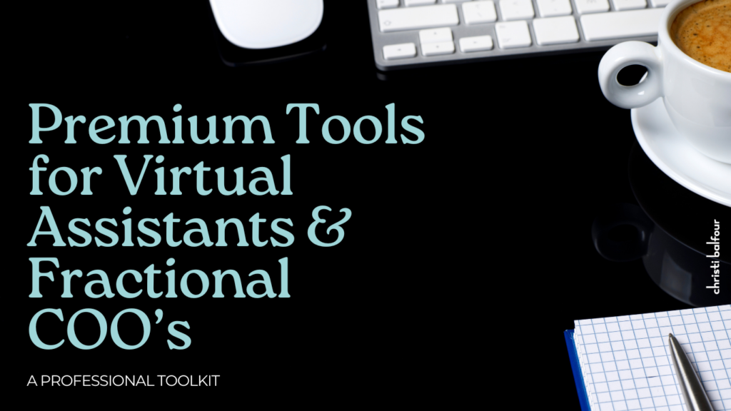 TITLE PAGE FOR PREMIUM TOOLS FOR VIRTUAL ASSISTANTS AND FRACTIONAL COO KEYBOARD COFFEE NOTEBOOK